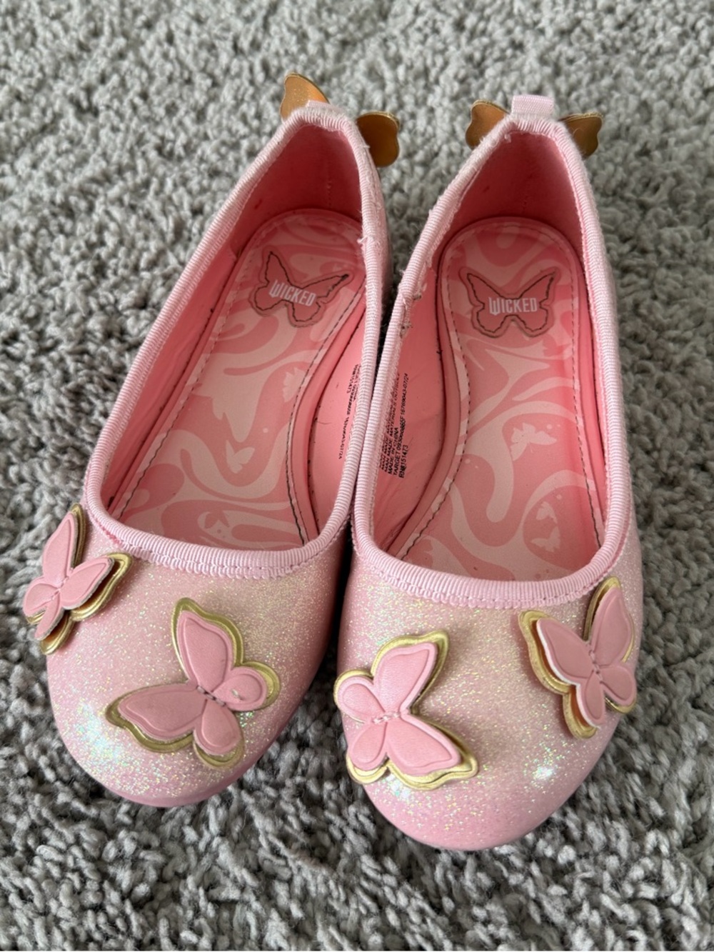 Girls Butterfly Pink Wicked Glinda Flats